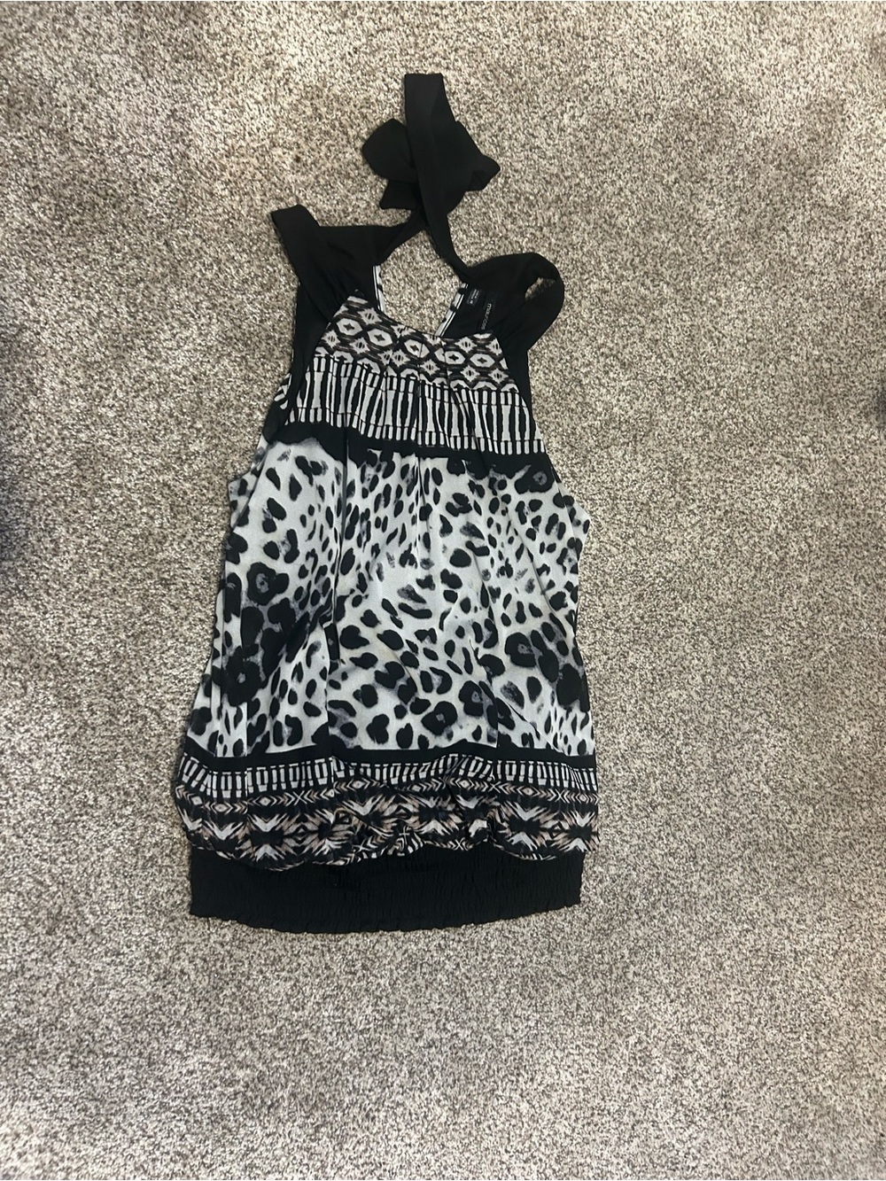 Maurices Black and White Patterned Girls' Halter Dress small like new
